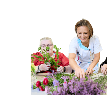 Femmes et bouquet de fleurs