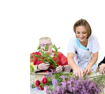 Femmes et bouquet de fleurs
